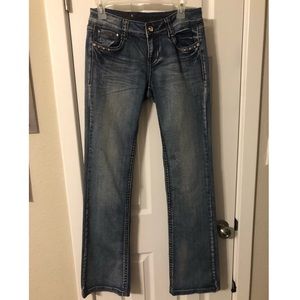 L.A. Idol boot cut jeans with Rhine stones